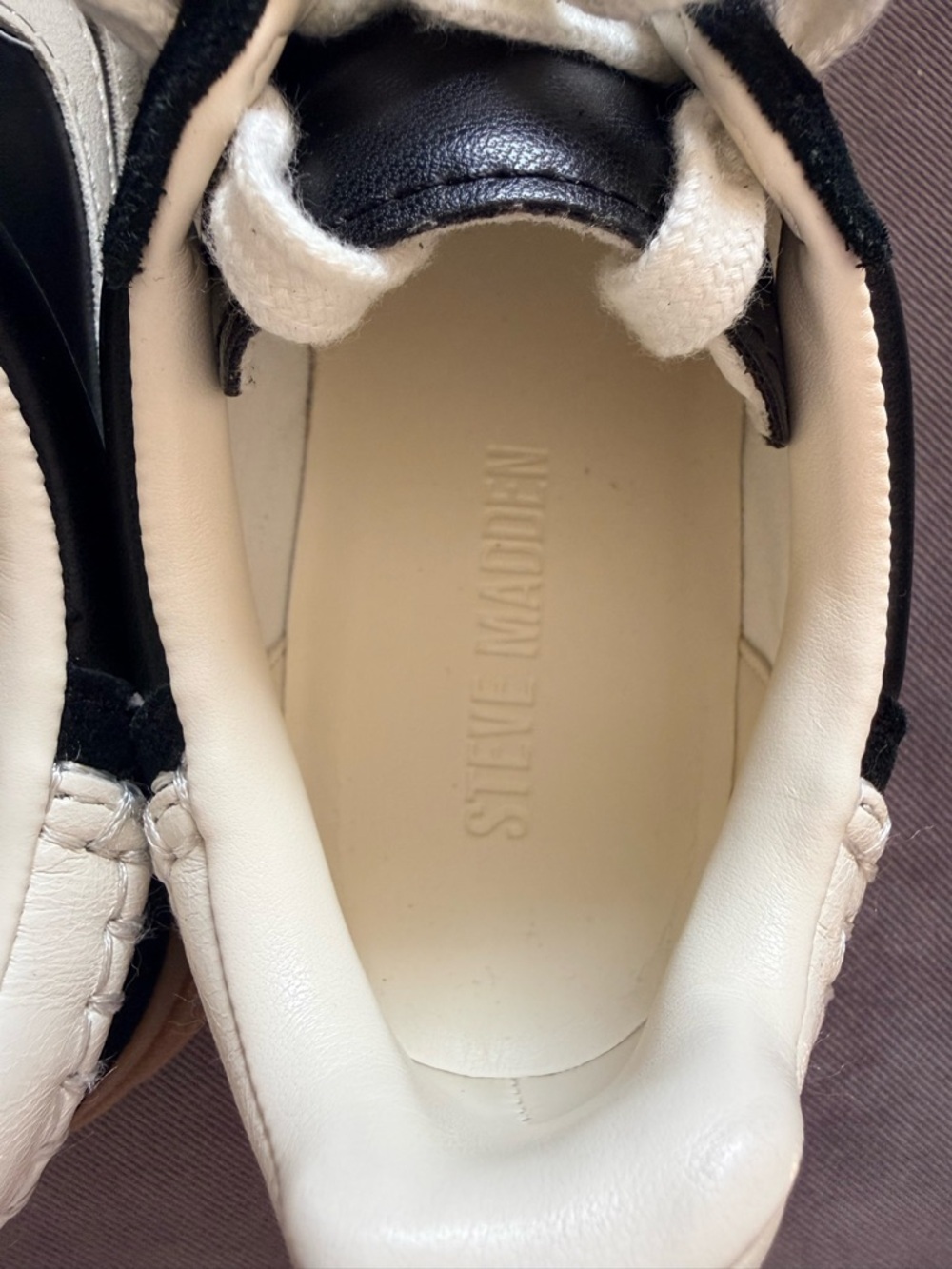 Steve Madden, Dodge Suede and Leather Gum Sole Platform Sneakers Size 5.5 NWOB - Picture 10 of 13